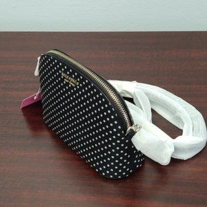 Kate Spade Spencer Black & Silver Metallic Dots Small Dome Crossbody
